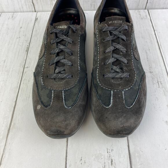 Mephisto Dark Brown Yael Leather Lace Up Fashion Sneaker Runoff Air-Jet Size 8 - Picture 5 of 14